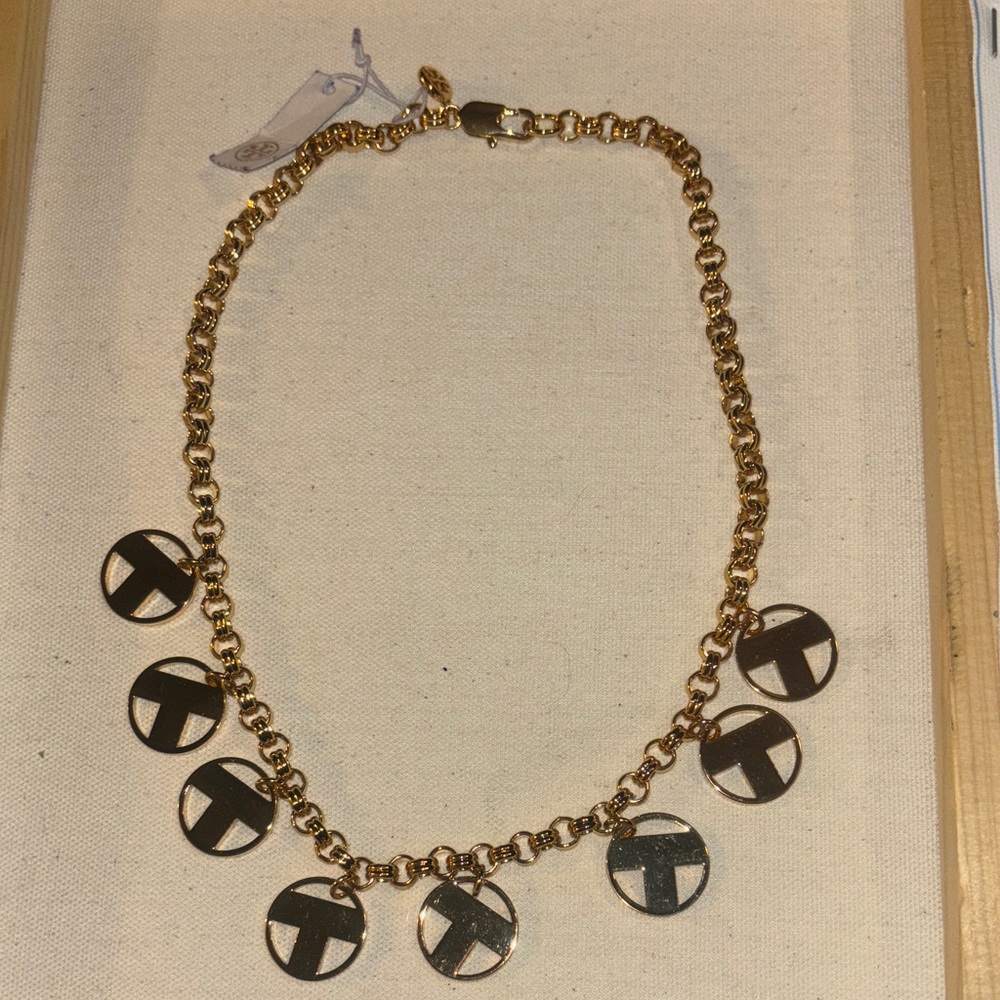 Tory Burch Gold Charm Necklace NEW